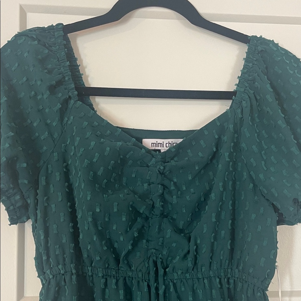 Green Textured Dress - Picture 2 of 2